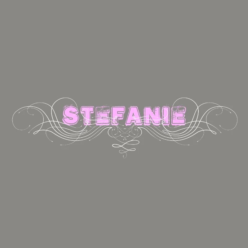 Lettrage STEFANIE avec lignes décoratives