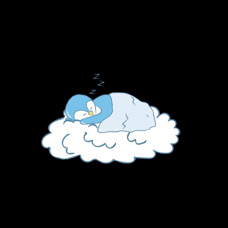 Penguin - sleeping - cloud
