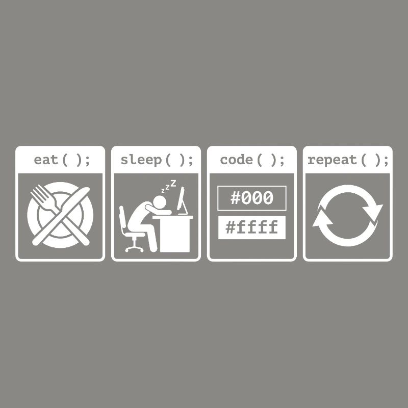 Eat Sleep Code Repeat – Coder Workflow Design