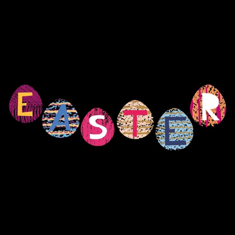 Easter letters on colorful eggs