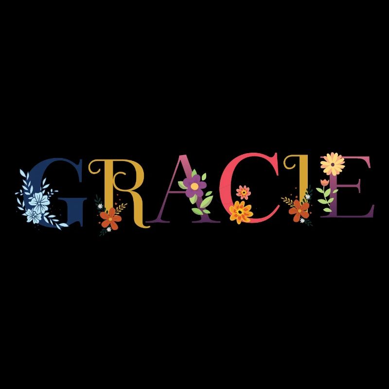 Le nom de GRACIE est décoré de fleurs