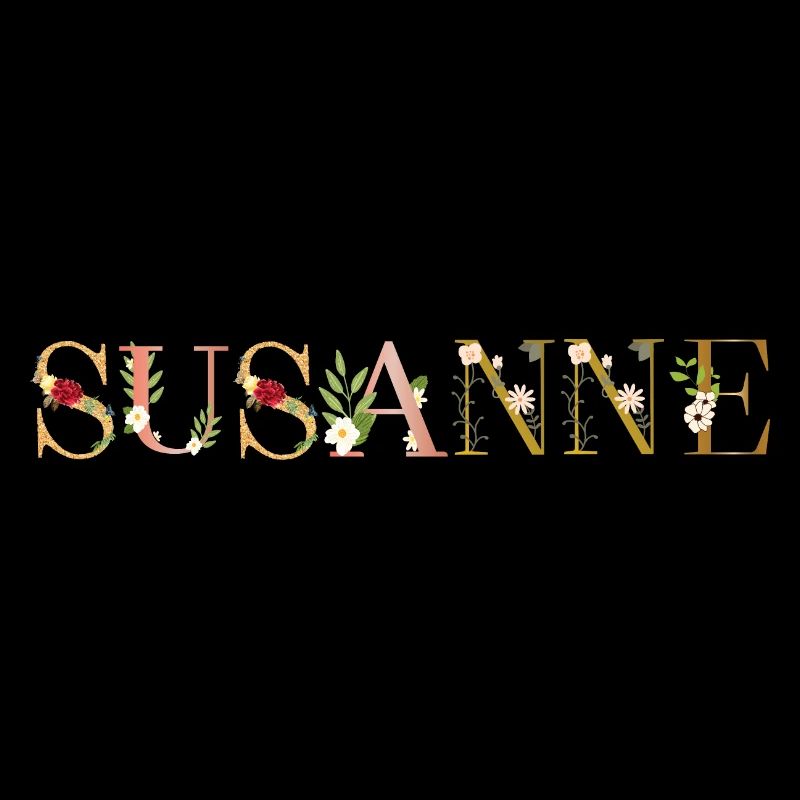 Le nom de SUSANNE est décoré de fleurs