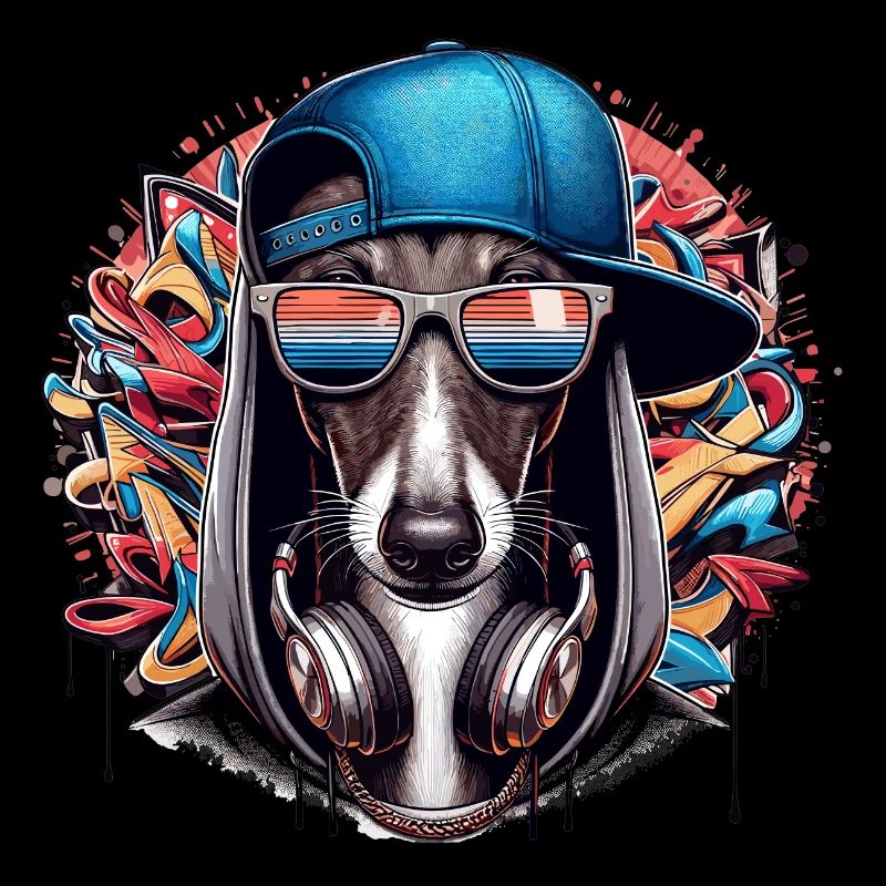 Windhund Gangsta Hund Graffiti Geschenk