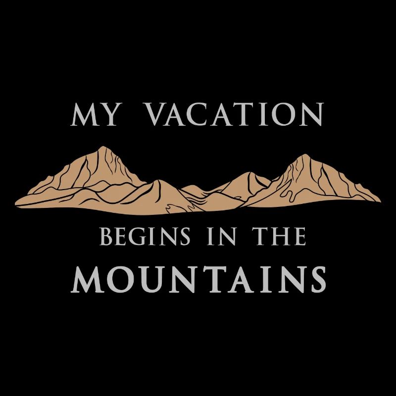 Mein Urlaub beginnt in den Bergen, grau, Englisch