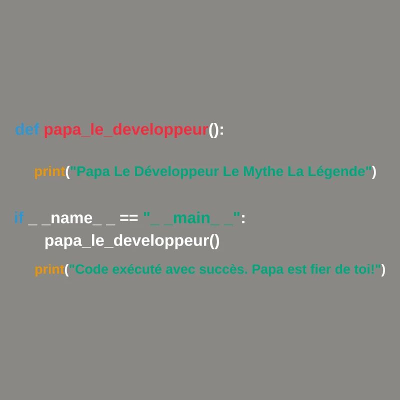 Code du programme Papa développeur