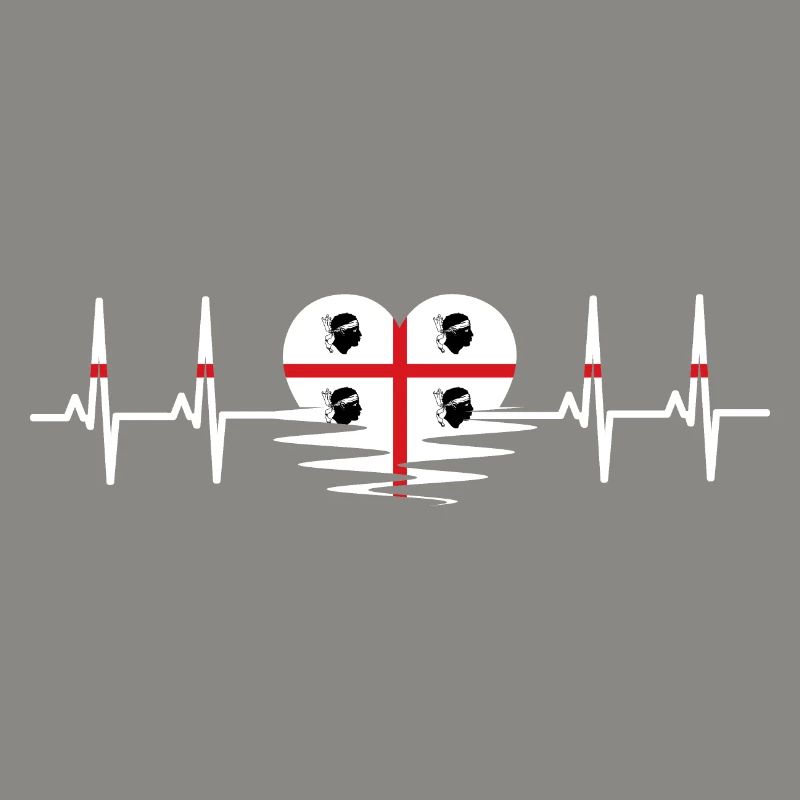 Sardaigne Drapeau Heartbeat Pulse Drapeau sarde