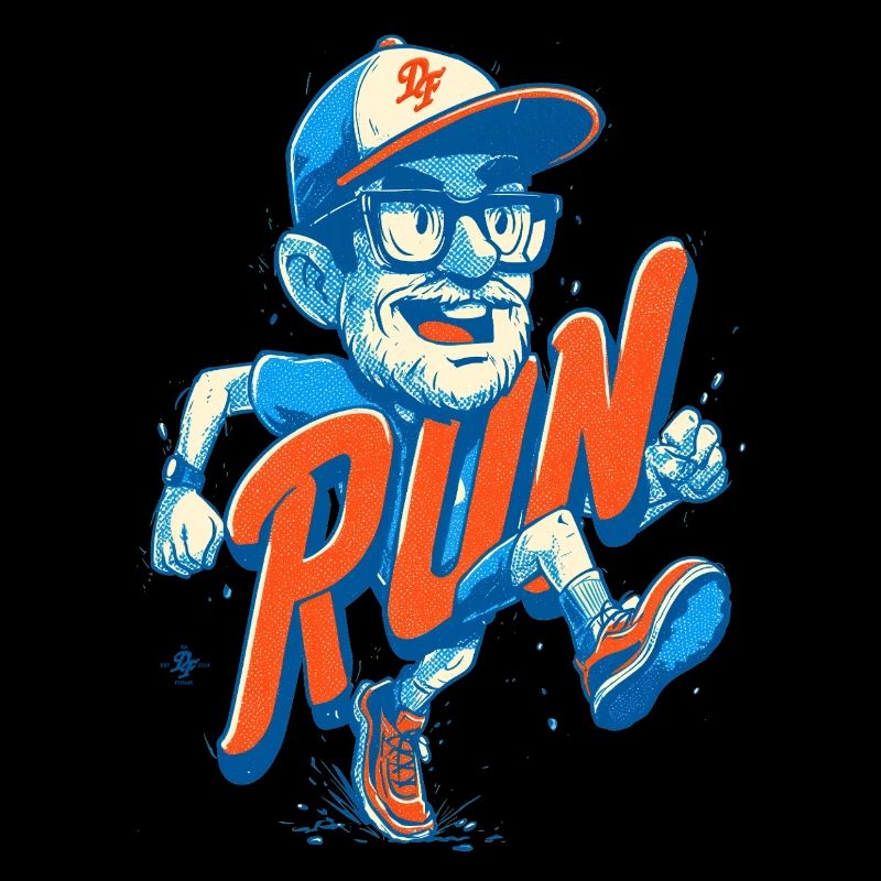 Funny runner with RUN lettering