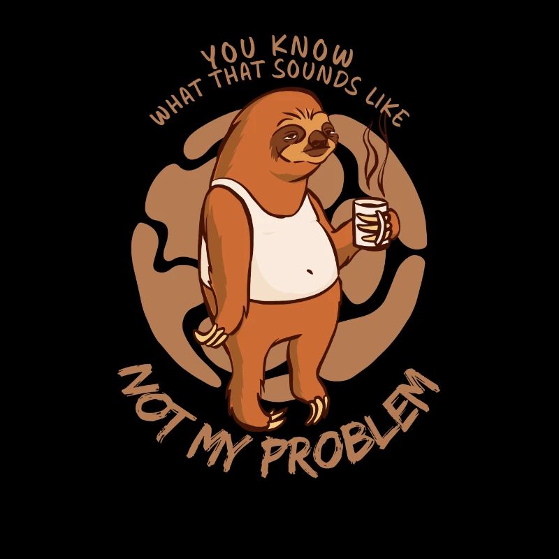 Not My Problem Sarcastic Sloth Saying