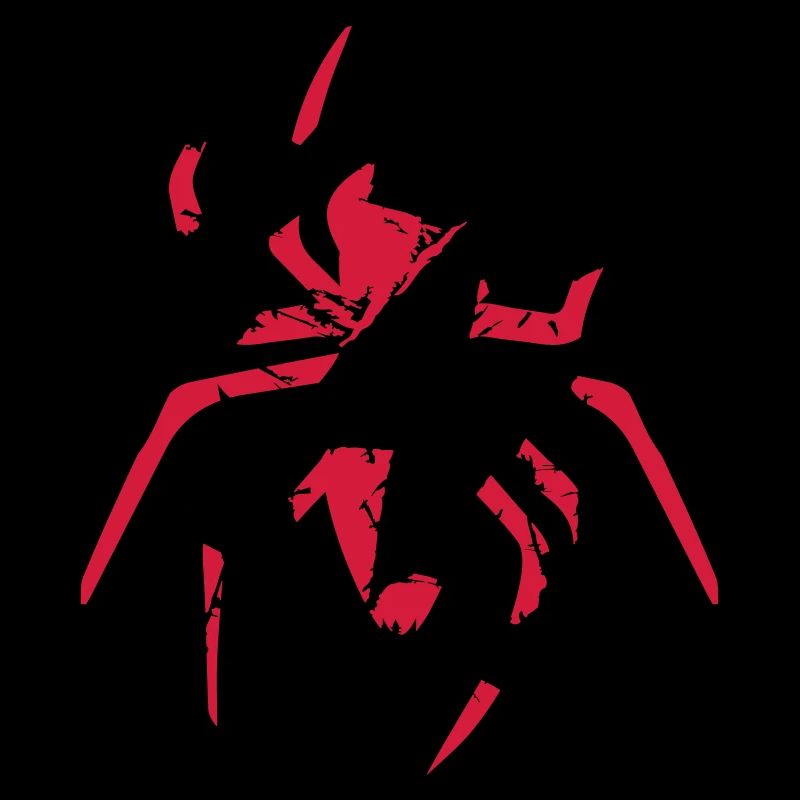 rot kratzer risse spinne logo design ekelig horror