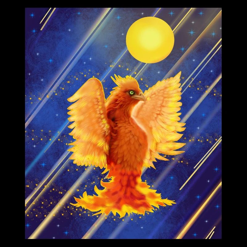 Oiseau de feu lumineux cosmique : Cyber-Semurg