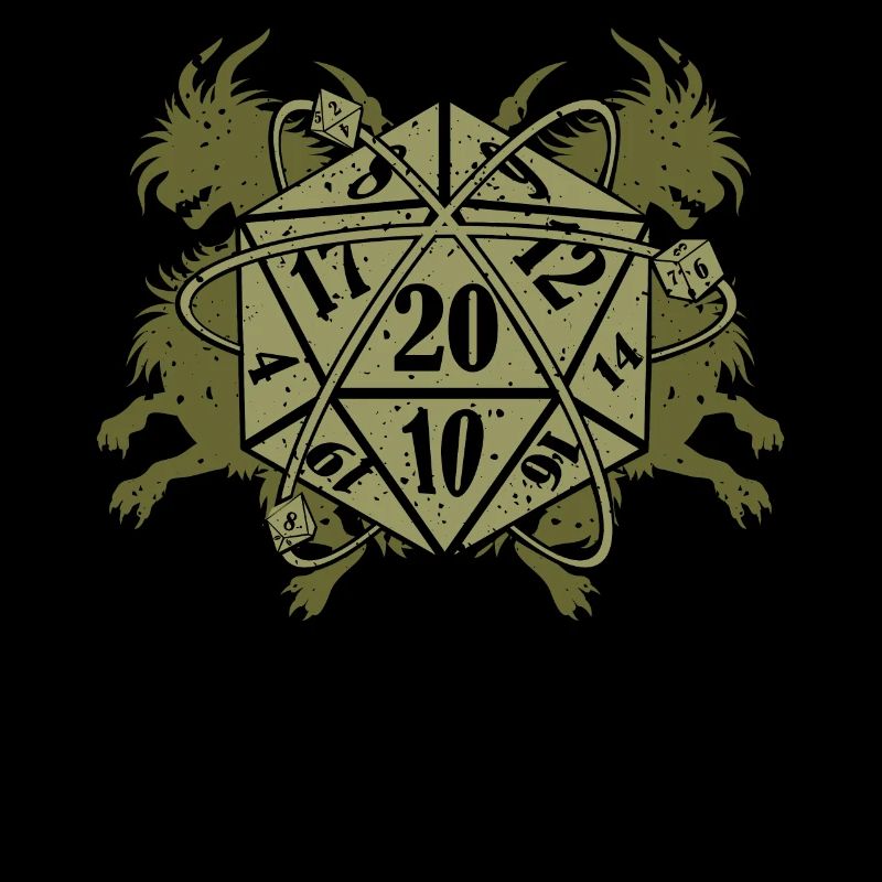 Retro vintage D20 dice tabletop RPG RPG