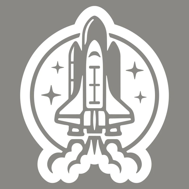 Space shuttle launch logo icon. Take off. rocket