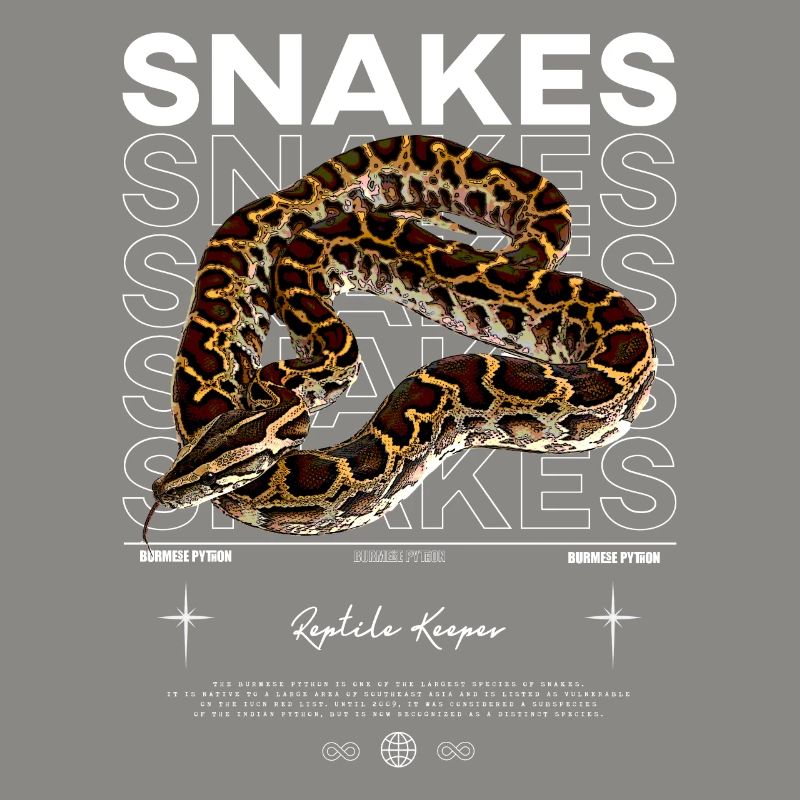 Burmese Python Modern Streetwear Reptile Keeper