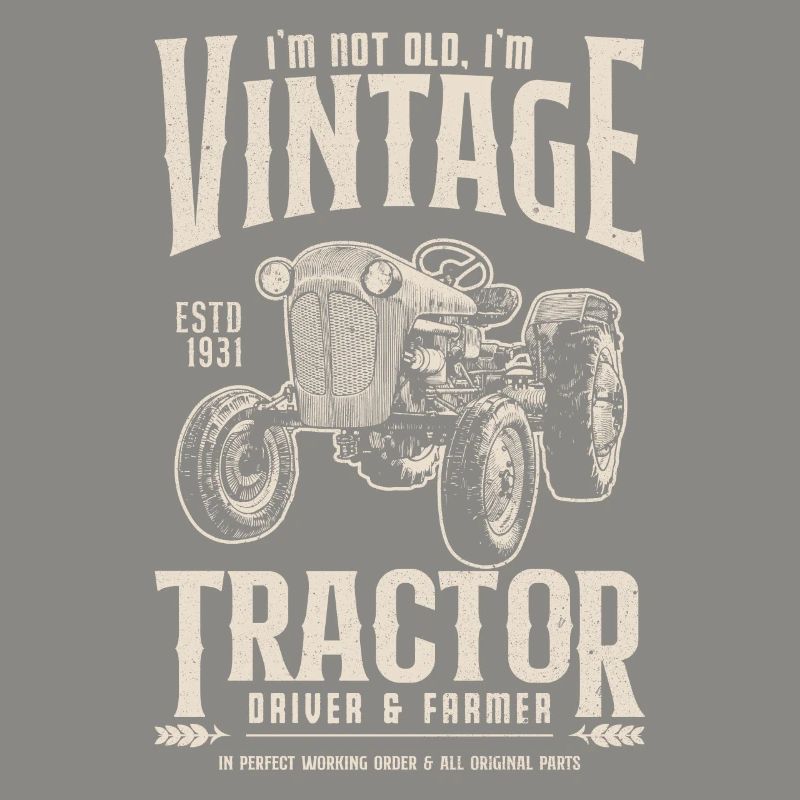 Oldtimer Traktor Bauer Geburtstag Geboren 1931