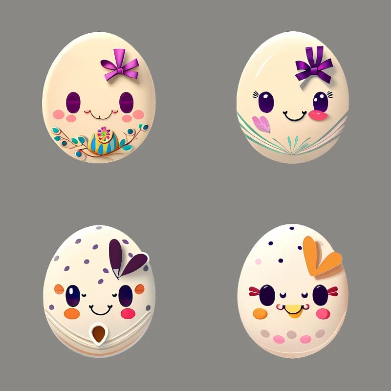 Colorful eggs painted for Easter