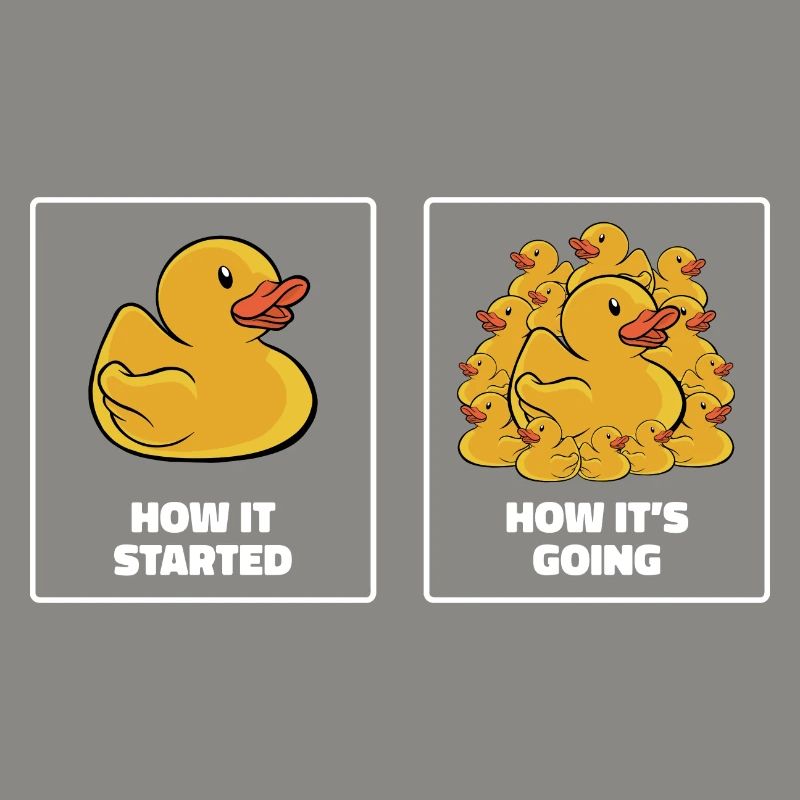 C’est drôle comment ça a commencé comment ça va vous canard en caoutchouc