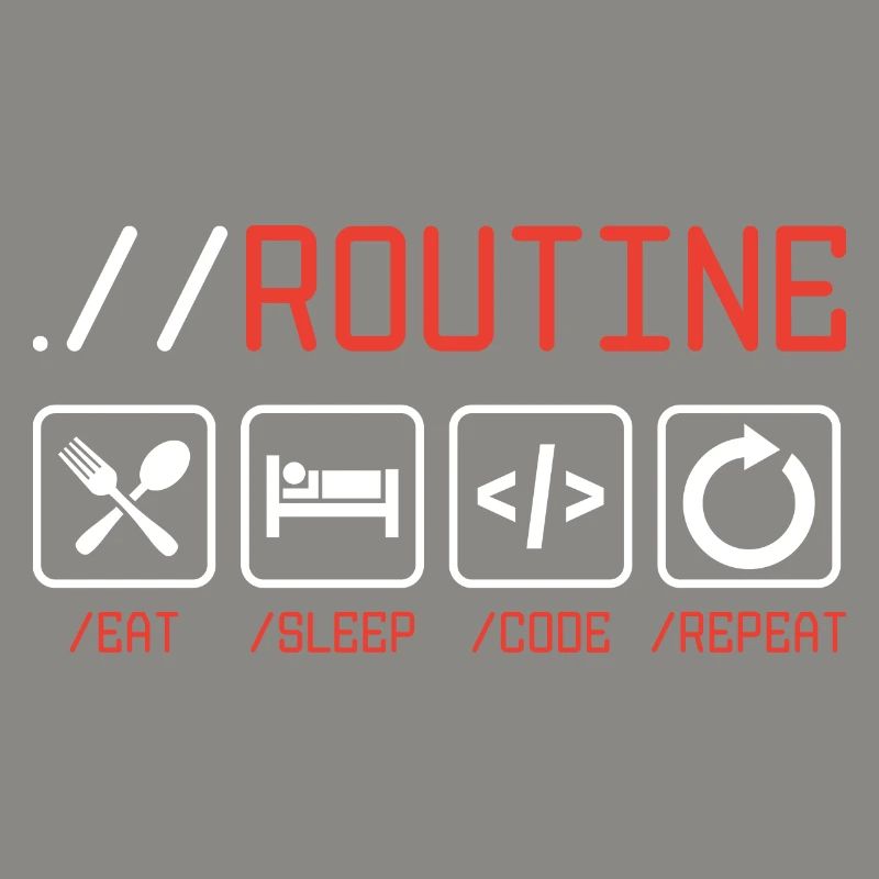 Routine Eat Sleep Code Repeat Software Developer C