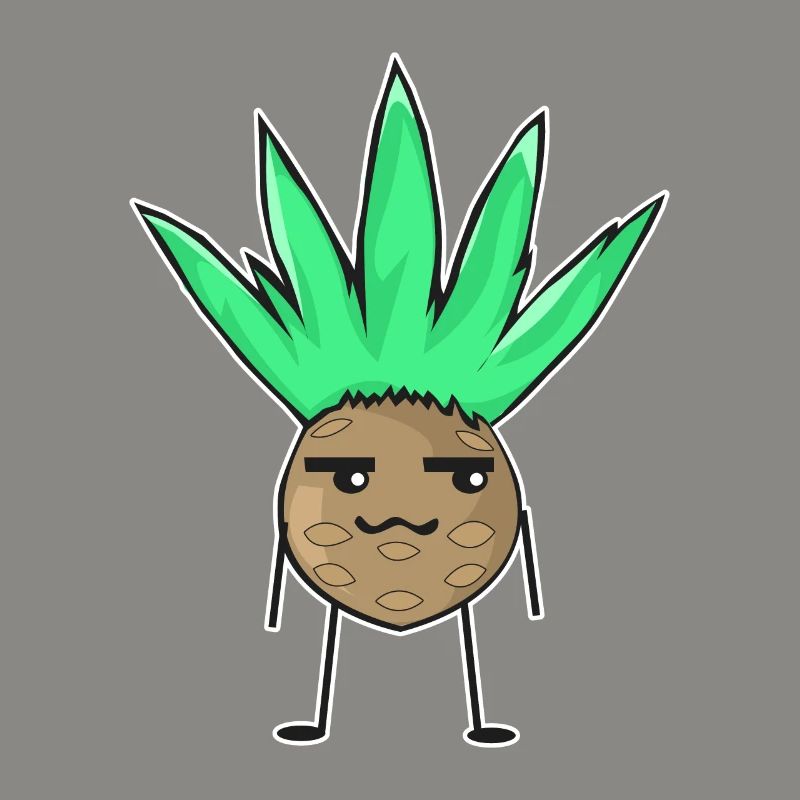 Cadeau végétalien de plante d'agave comique de Chibi