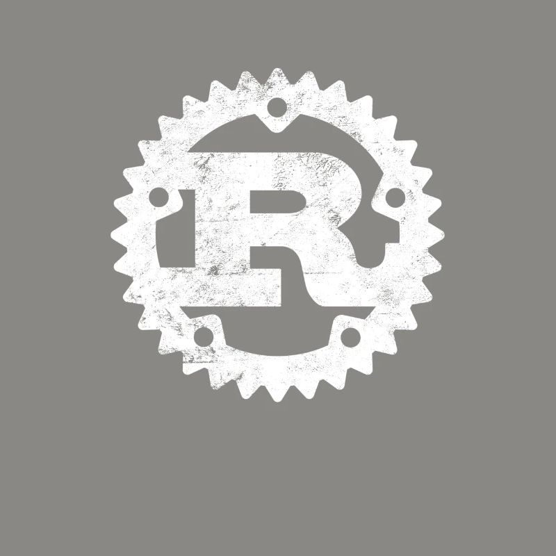 Rust Programming logo print distressed