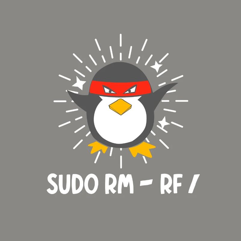 Tux Linux Penguin Sudo Rm Rf Geek Hacker