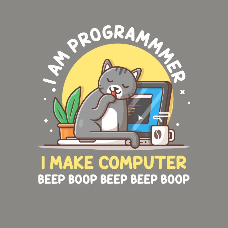 Cat Programmer Coder Developer Kitten Computer