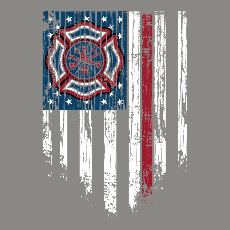 Firefighter American Flag Thin Red Line Fireman