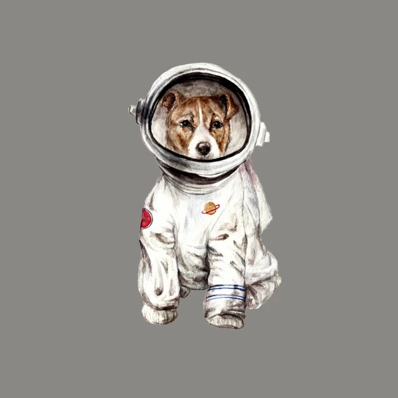 Chien en combinaison spatiale Spatiale Spatiale