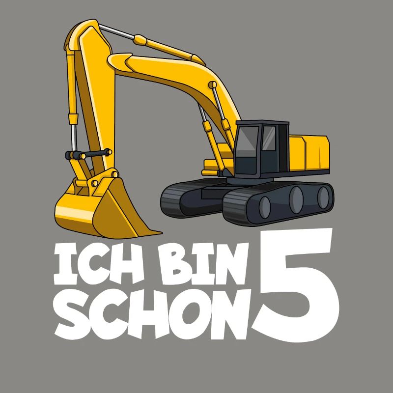 Ich bin schon 5 Bagger Kindergeburtstag