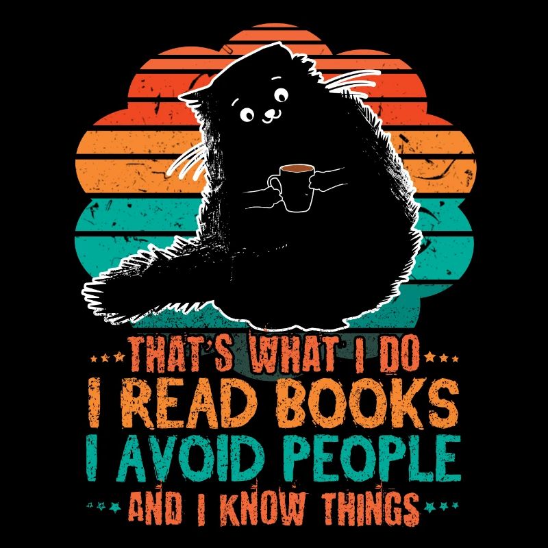 Cat Read Books Avoid People Book Reading Bookworm