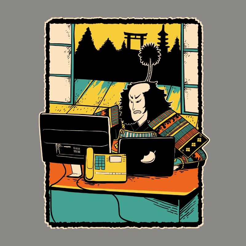 Samurai Computer Nerd Programmeur IT Web Designer