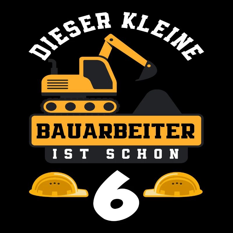 Construction Worker 6th Birthday Excavator Boys Gift