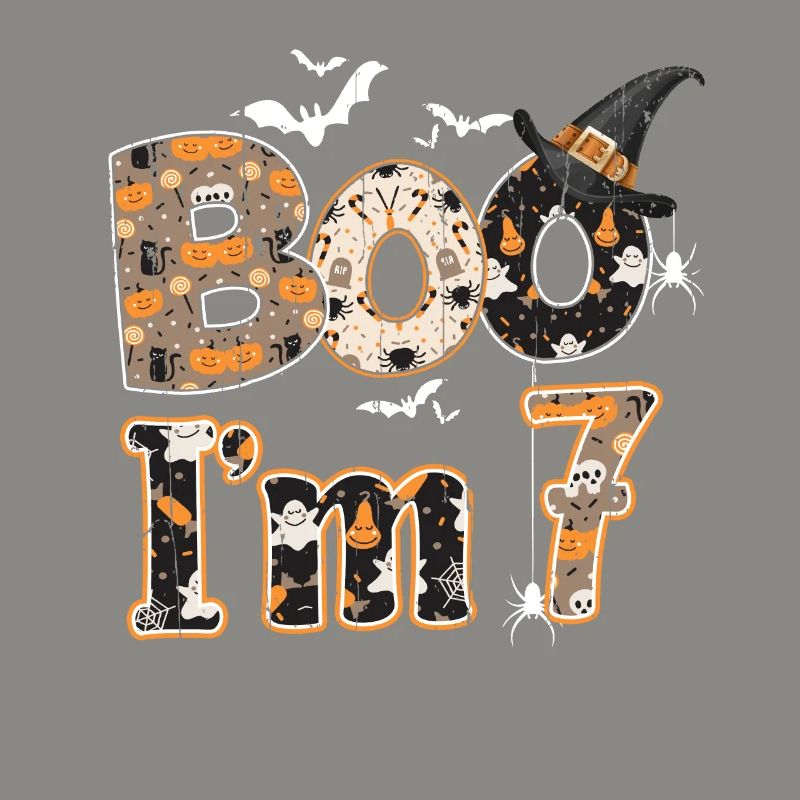 Halloween Pattern Ghost Creatures Naissance Age 7