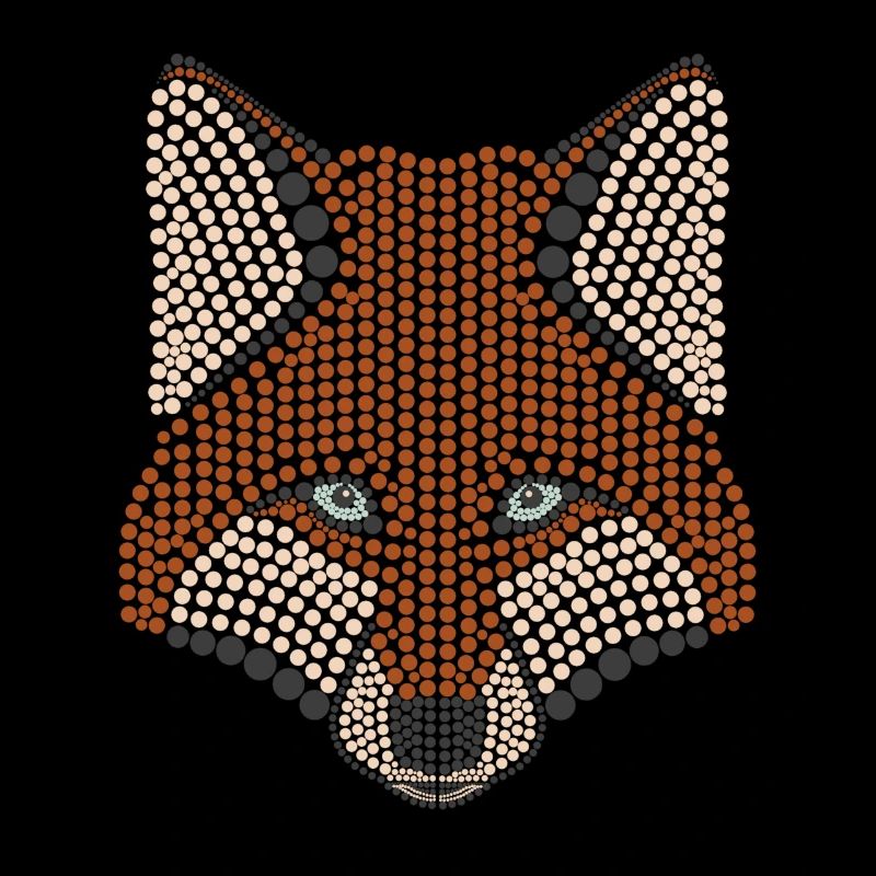 Conception d'animal de la forêt de renard parsemée de tête d'animal