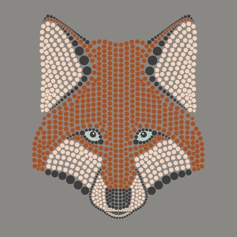 Conception d'animal de la forêt de renard parsemée de tête d'animal