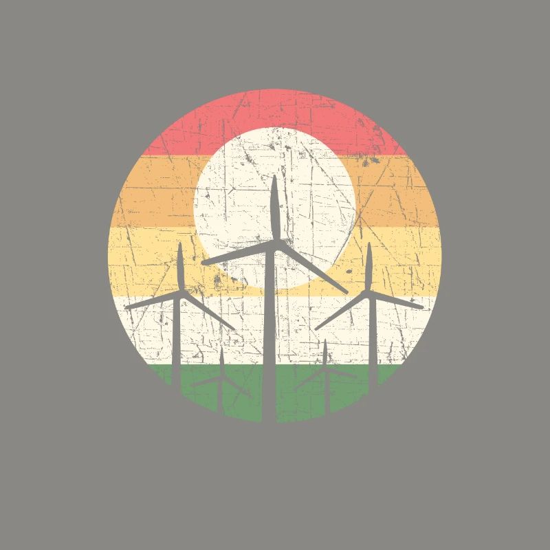 Vintage Windmill Operator. Wind Turbine Technician