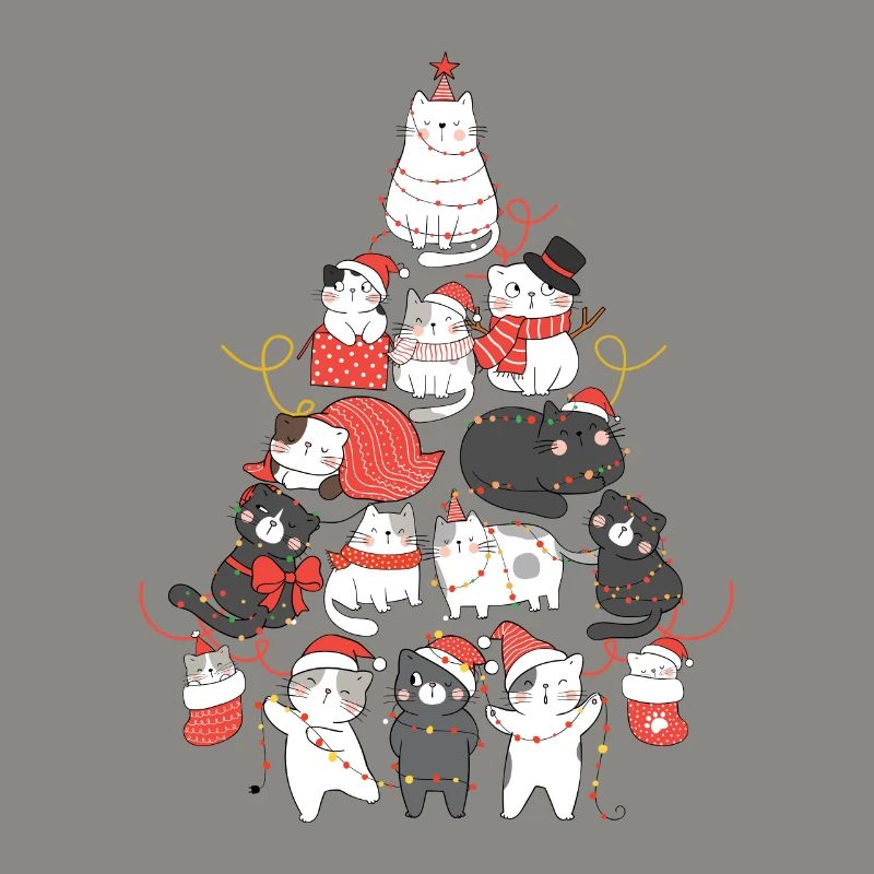 Cat Christmas Tree Cat Tree String Lights
