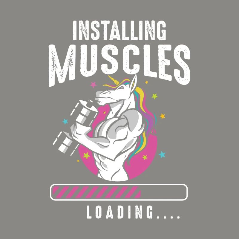Installing Muscles Loading Workout Gym Unicorn
