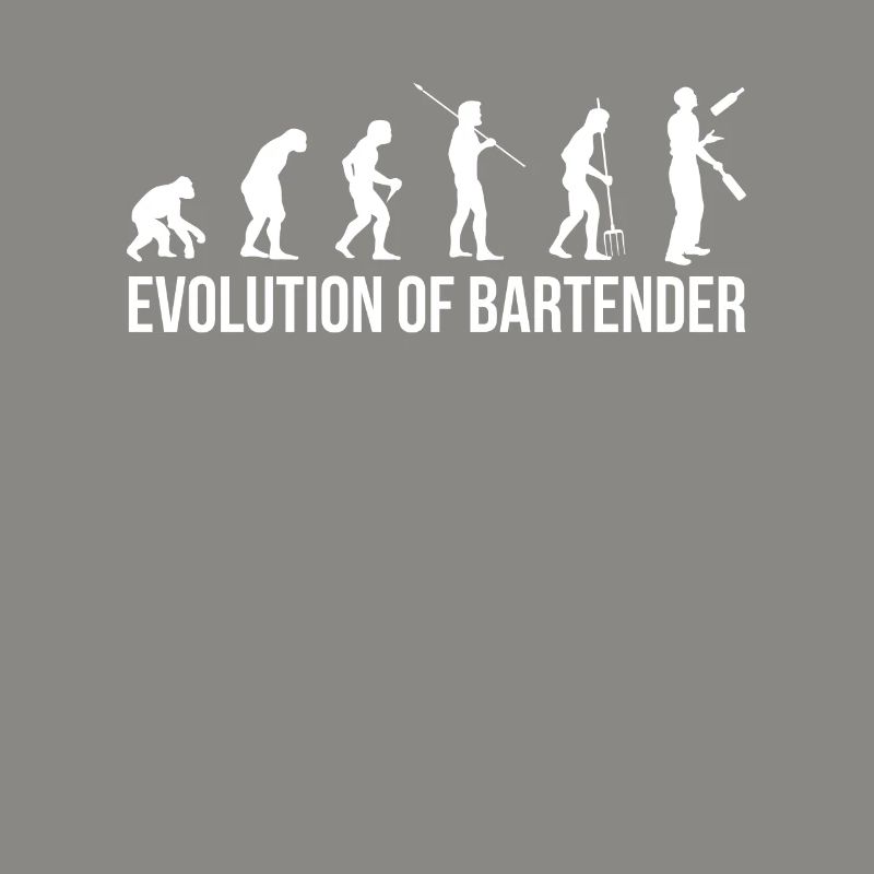 Evolution Bartender Barkeeper Shirt Geschenk