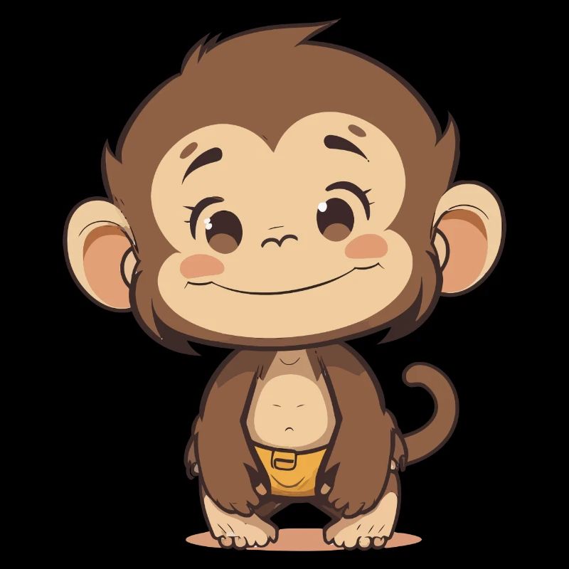 Mignon bébé singe - Conception d’animaux de dessin animé mignon
