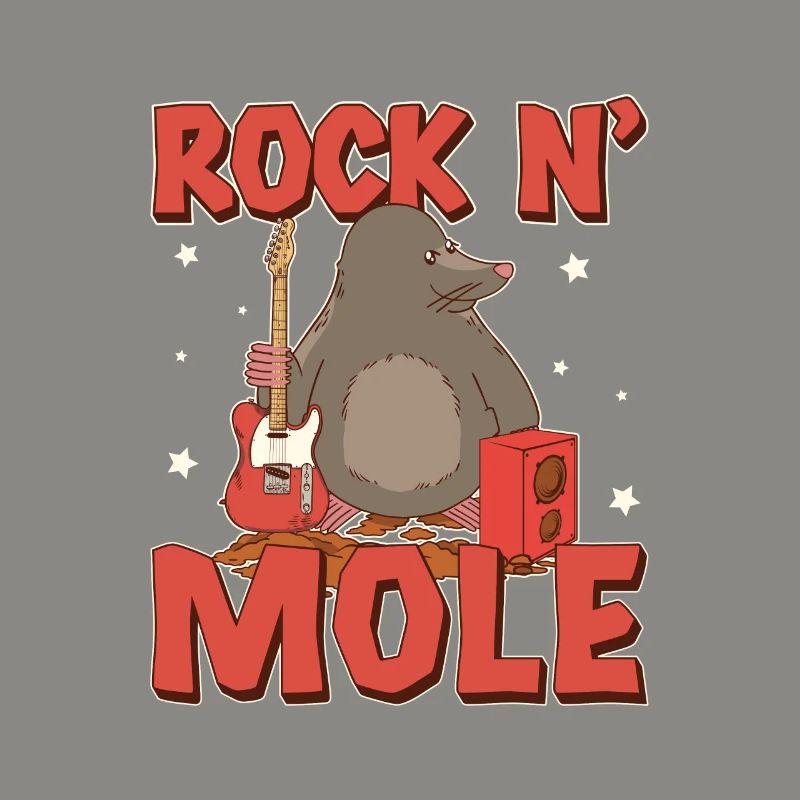 Funny Mole Rat Rock N' Mole For Mole Puns Lover