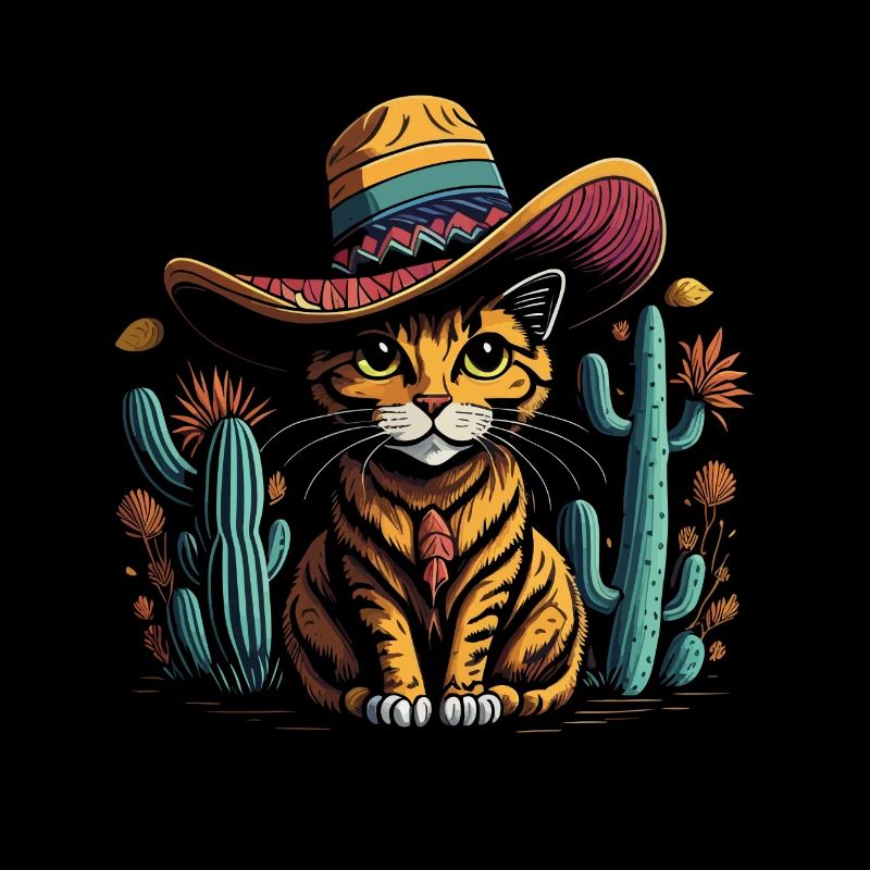 Cinco de Mayo Mexican Style Cat with Sombrero