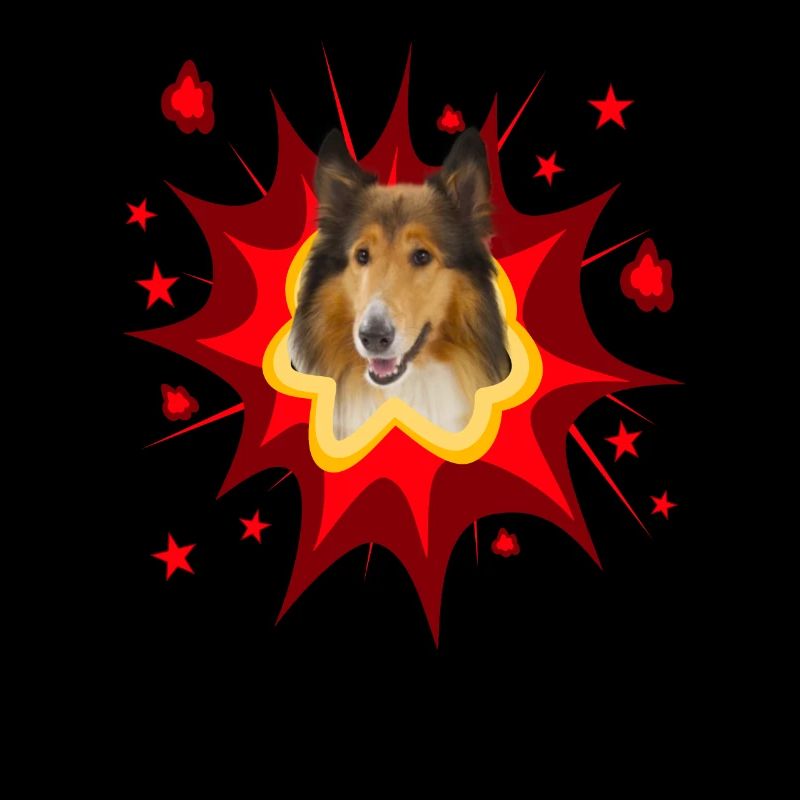 Conception de chien comique - Pow - Collie