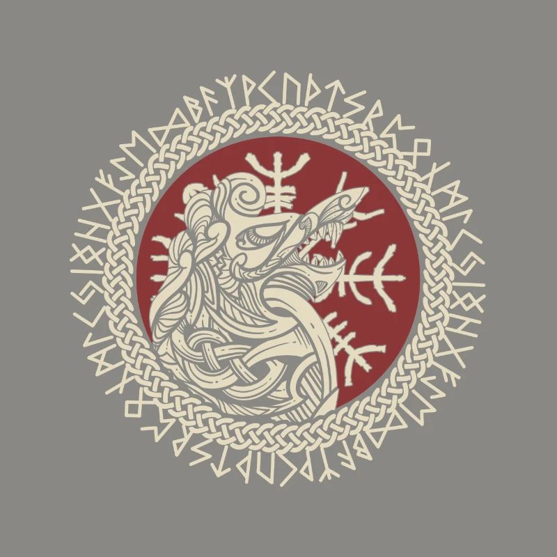 Fenrir Wikinger Wolf Fenriswolf Wikingerkompass
