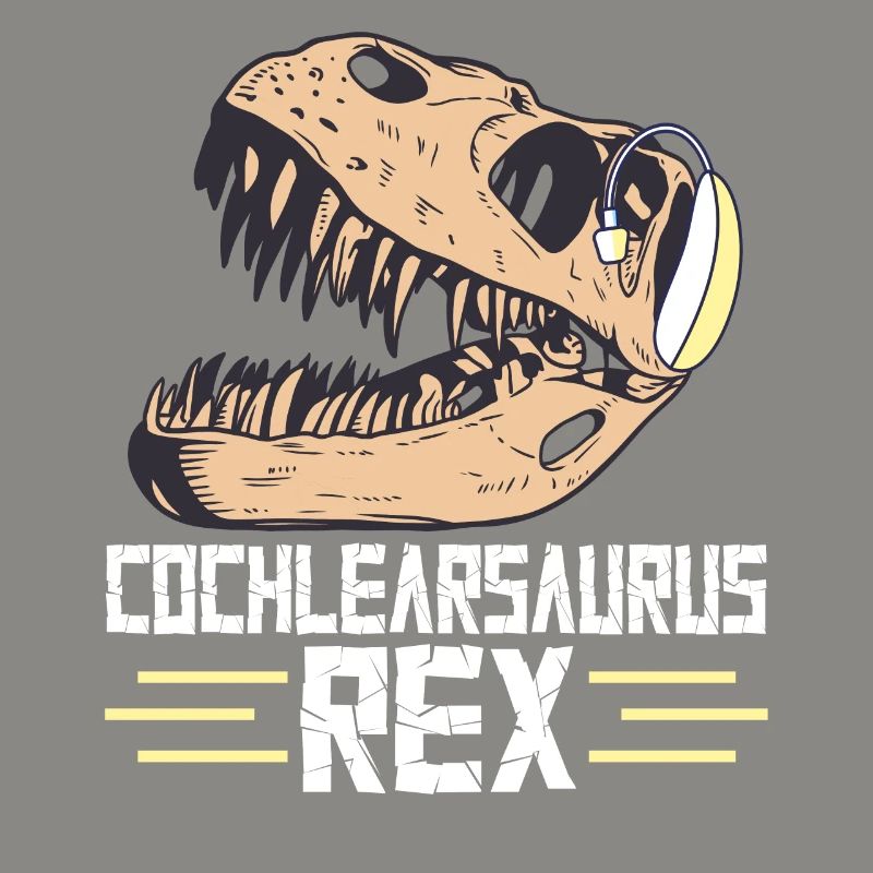 Deaf Pride Cochlear Implant Dinosaur Trex