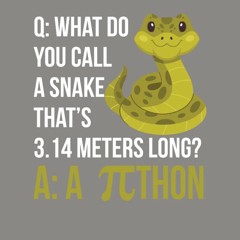 Python Pithon Pie Symbol Drôle de professeur de mathématiques Heureux