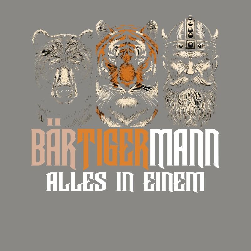 Bärtigermann Bär Tiger Mann Geschenk Bart Sprüche