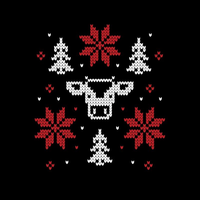 Festlicher Hirsch & Schneeflocken Hässlicher Weihnachtspullover