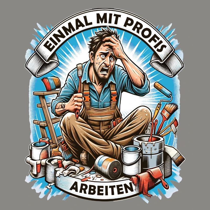 Working with professionals, funny master painter