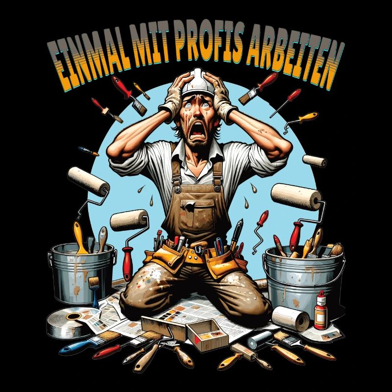 Working with professionals, funny master painter