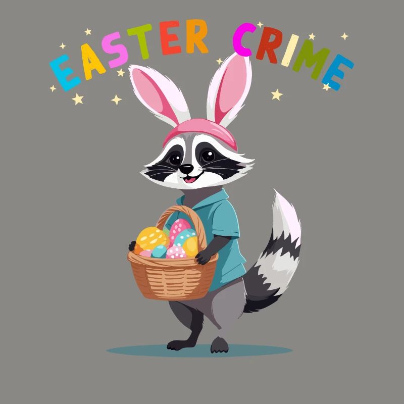 Funny Cute Raccoon Easter Eggs Design